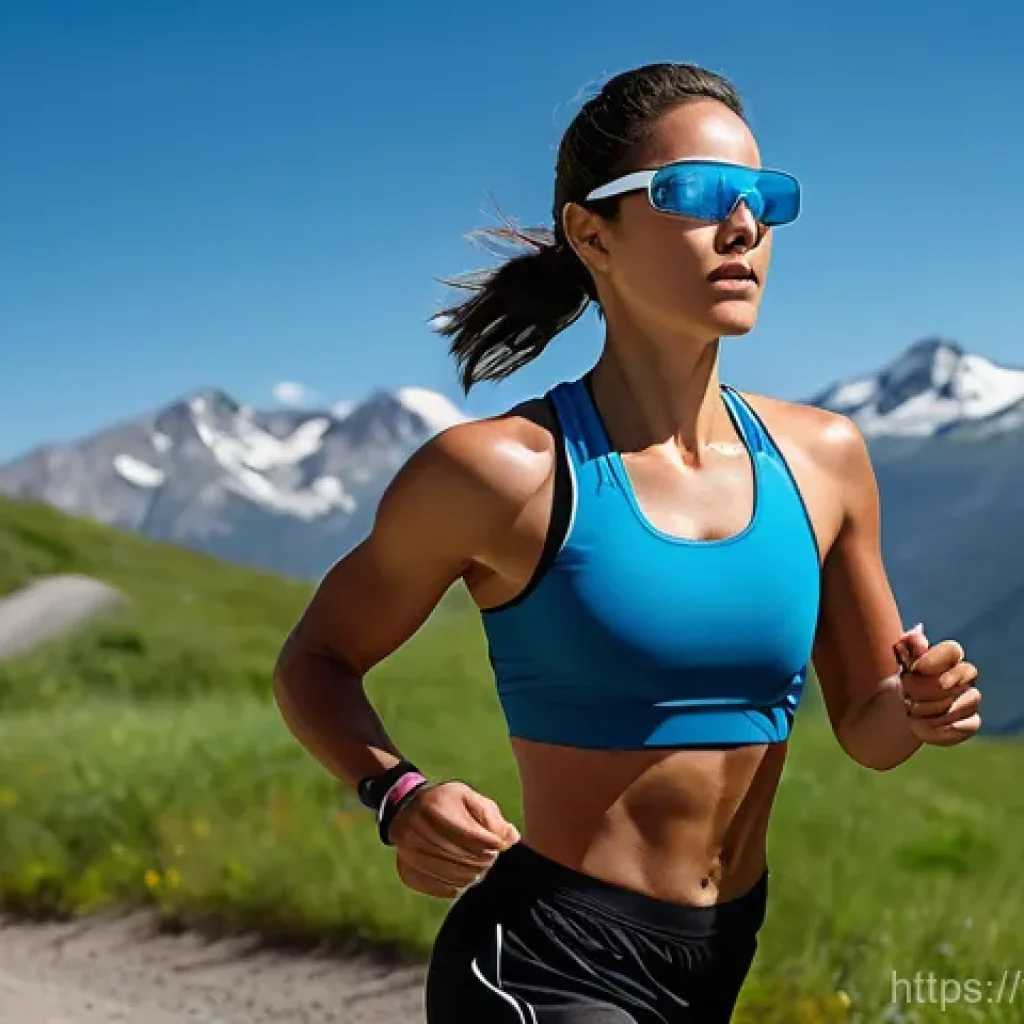 스포츠용 스마트 안경 추천 - **Prompt 1: The Focused Runner with Integrated Data**
    "A fit female runner in her late 20s, wear...