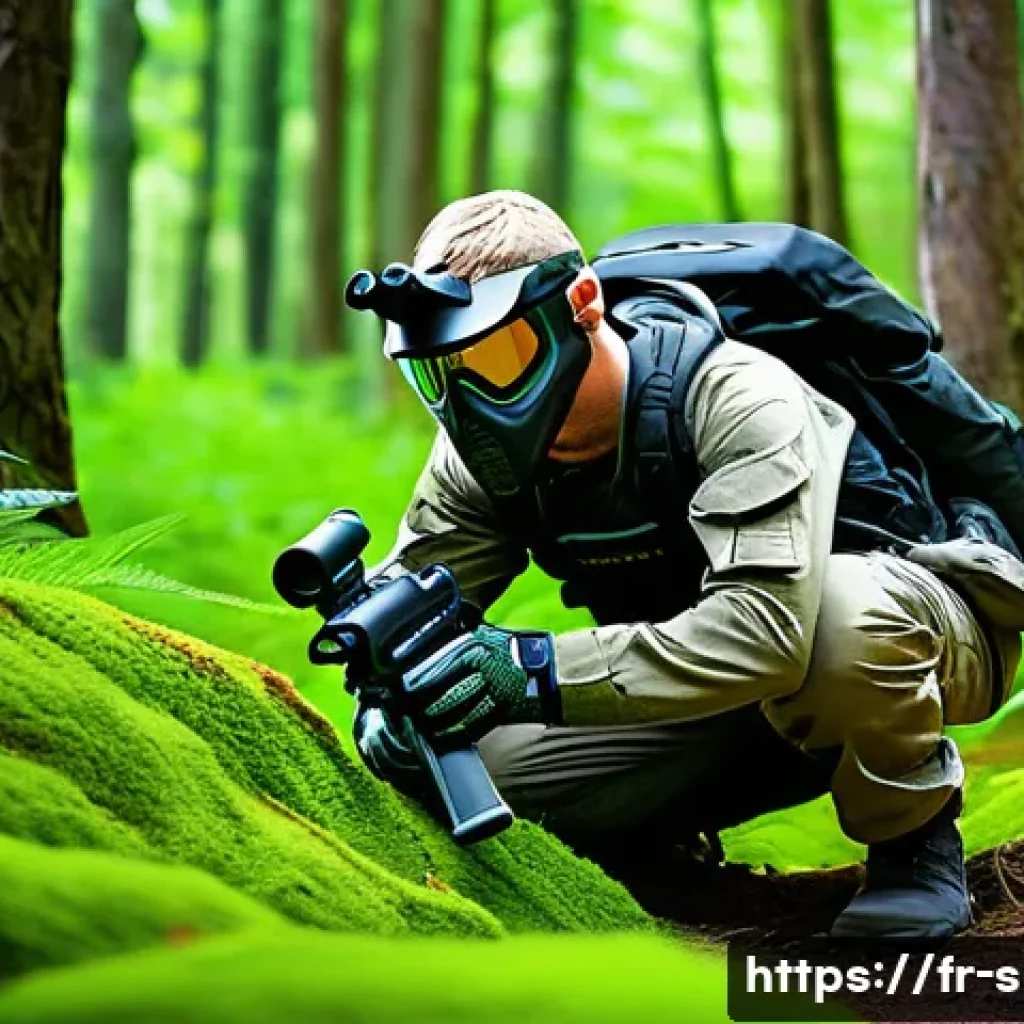 서바이벌 게임 복장 가이드 - A male paintball player wearing a full tactical outfit made of thick cotton-polyester blend fabric w...