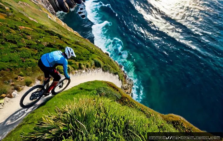 Home 17 드론 촬영을 위한 스포츠 액션 - Photorealistic aerial action-sports scene above a rugged Atlantic coastline in Brittany, France: a f...